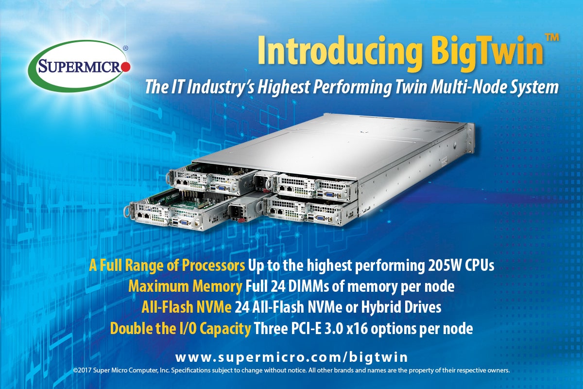 Supermicro 2U BigTwin Server Systems