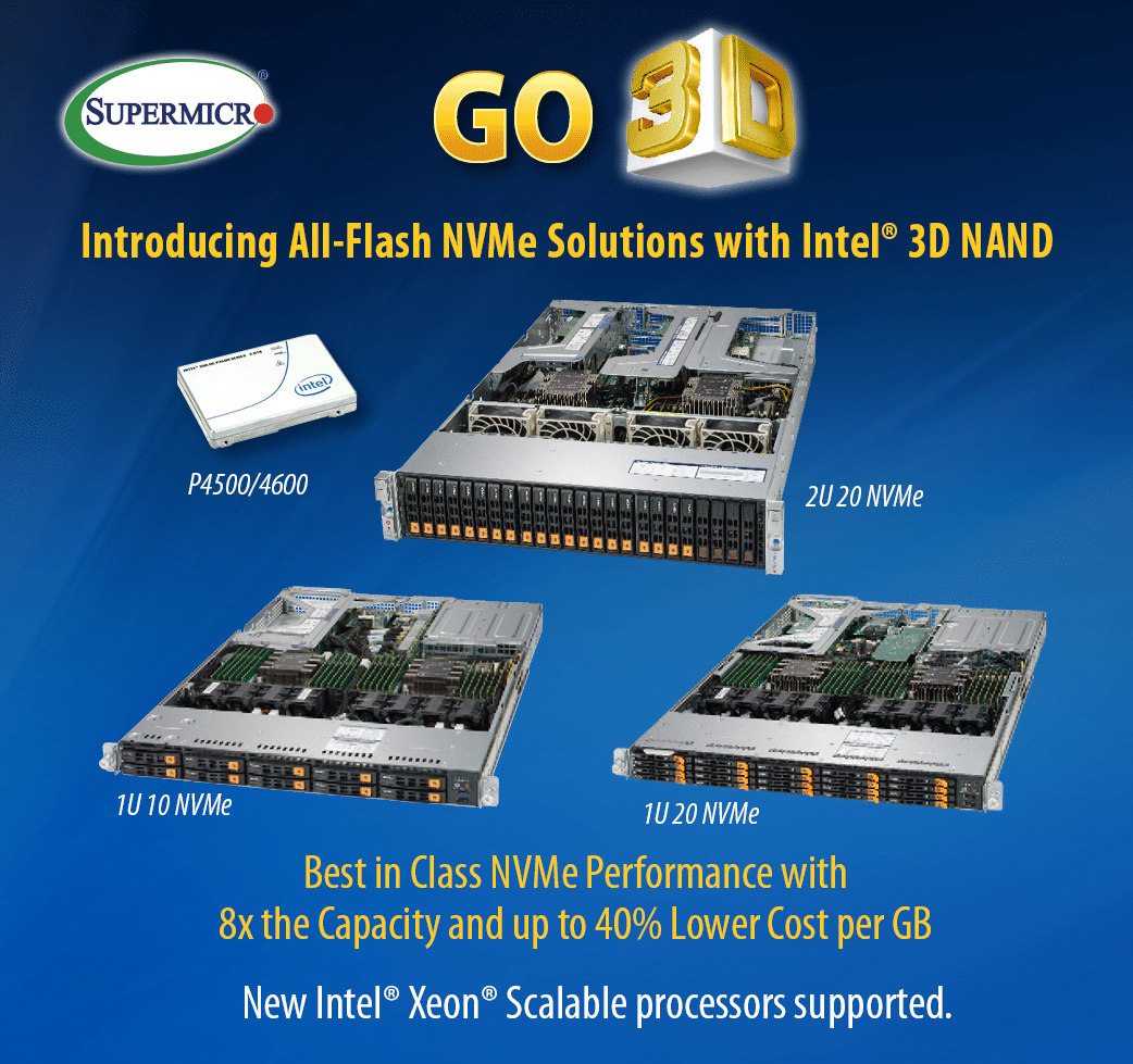 Supermicro NVMe Systems Intel SSD DC P4500/P4600 Series